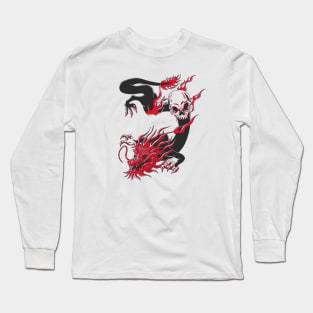 DRAGON BLACK AND RED Long Sleeve T-Shirt